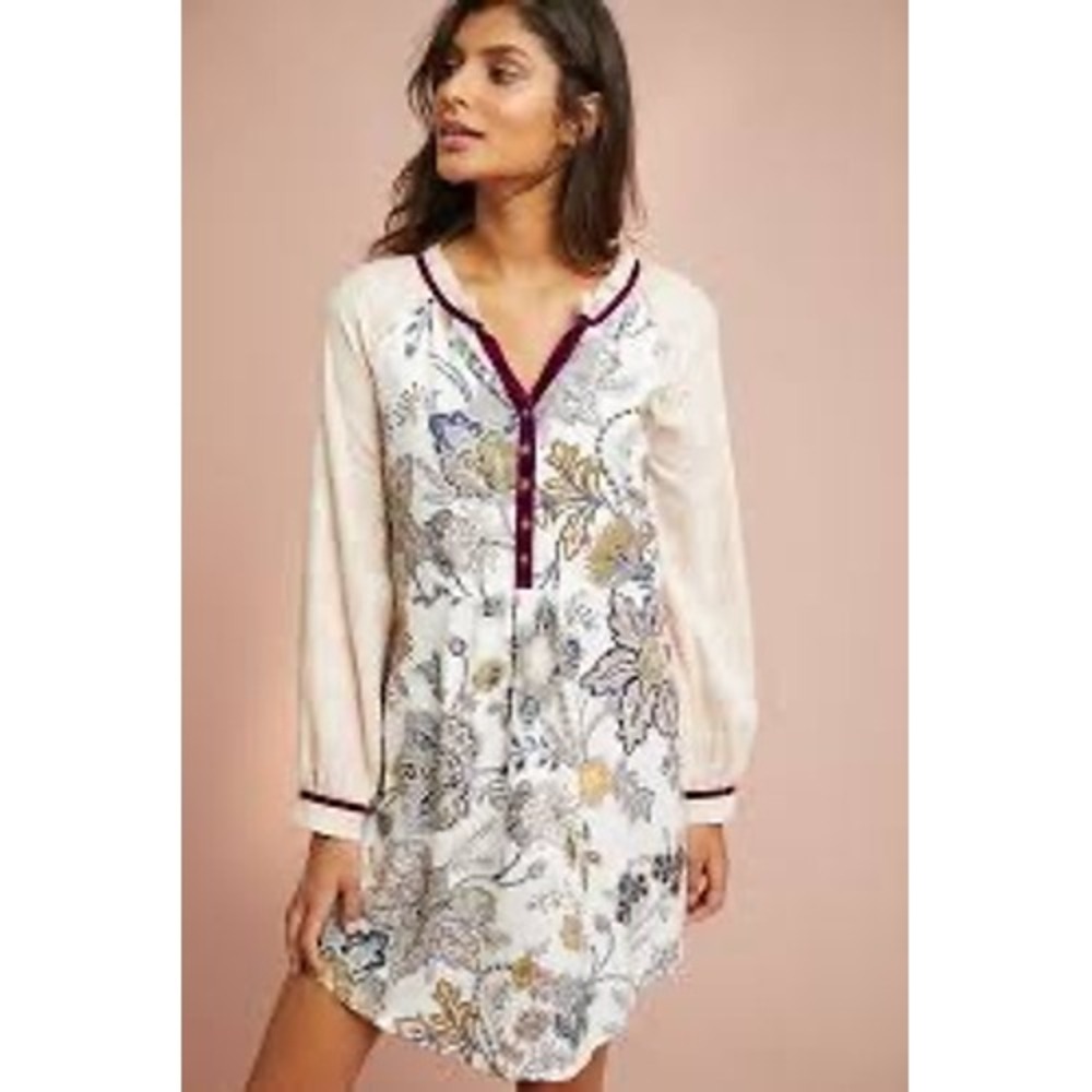 Floreat Patchwork Sleep Shirt Womens Smallβ Multicolor Floral Plaid Henley Tunic